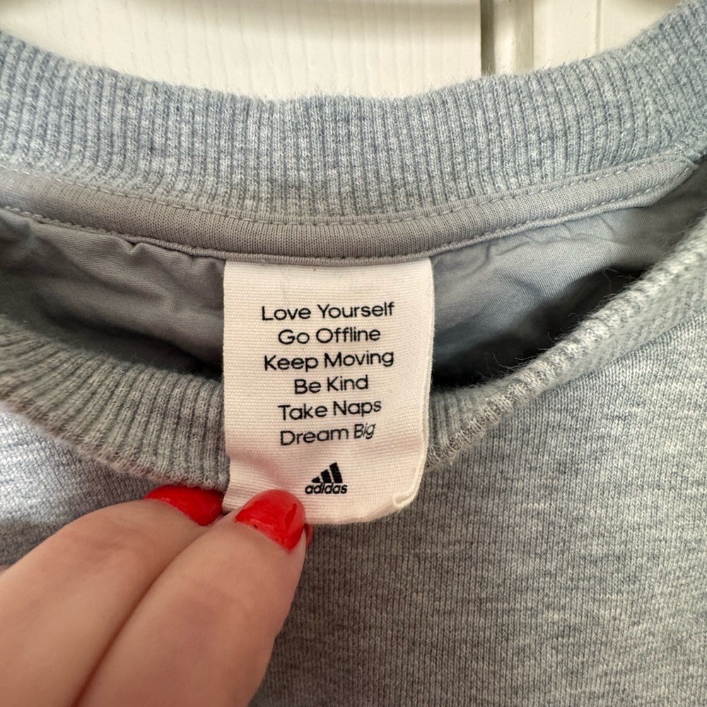 Adidas Women's Gray Crewneck Sweater - Picture 5 of 6